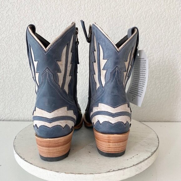 Lane Women's Blue and White Ankle Boots - Picture 3 of 12